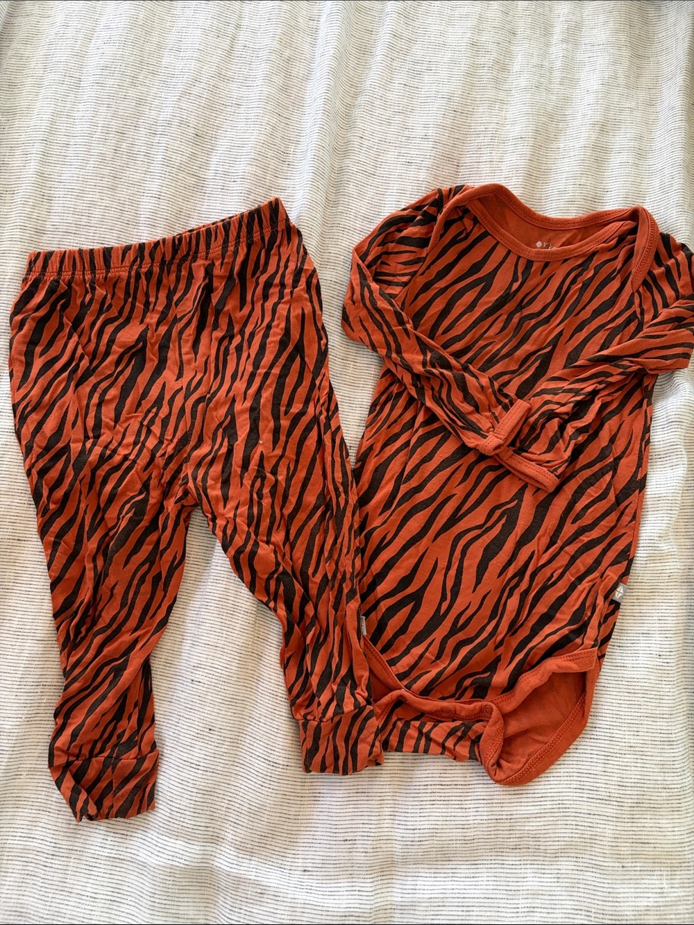 Kyte BABY Orange and Black Tiger Stripe Matching Set